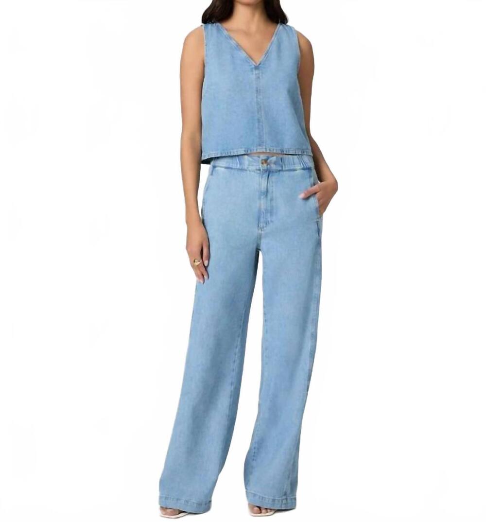 NEW PAIGE rumi wide leg pant in light wash